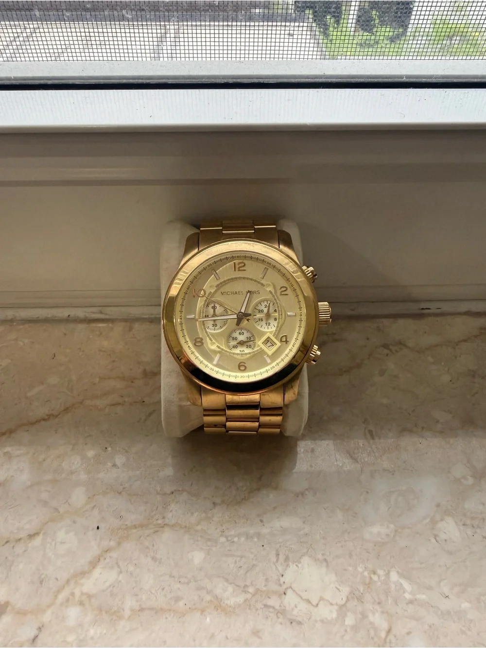 Michael Kors Gold-Tone Chronograph Bracelet Watch MK 8077